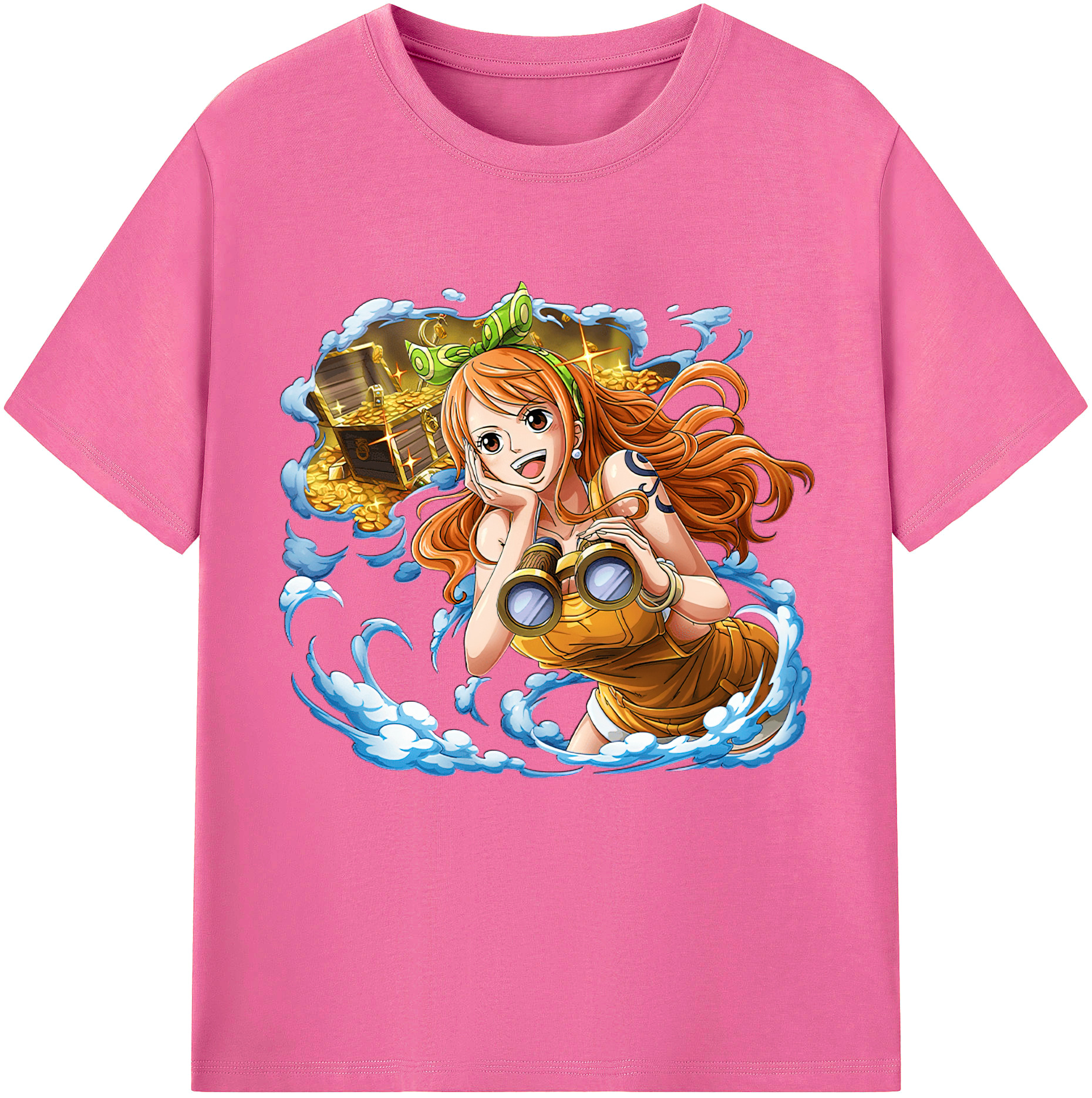 （画像用） ワンピース ナミ ONE PIECE Nami レディースカジュアルプリントTシャツ（綿100％）
